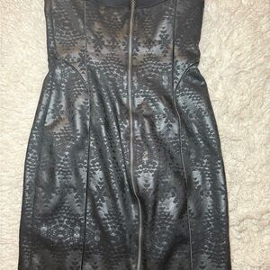 Armani Exchange Strapless Black Lace Dress